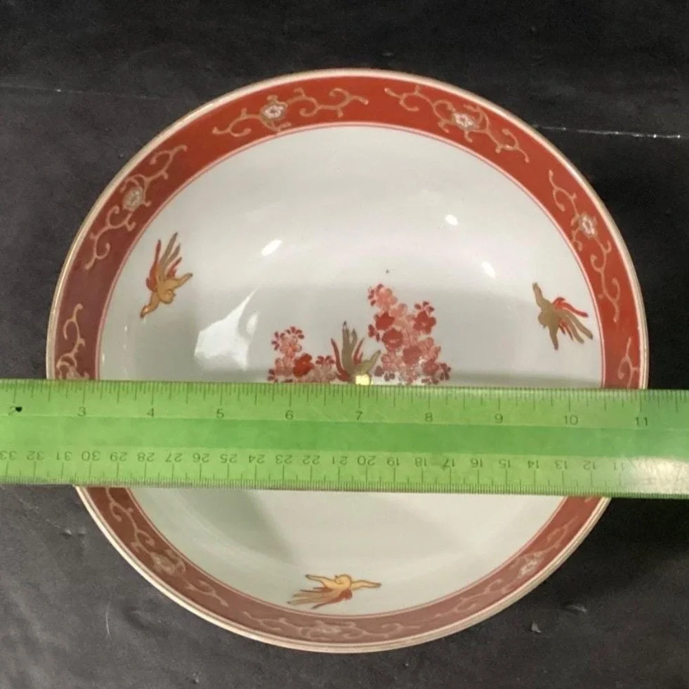 Imari Japan Vegetable Bowl, Vintage Hand Painted Floral &‎ Birds, Serving Dish